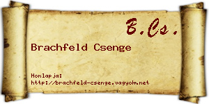 Brachfeld Csenge névjegykártya